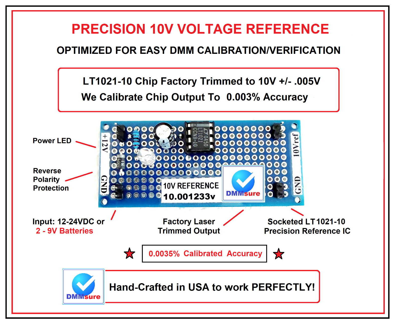 NEW 10V PRECISION VOLTAGE REFERENCE DMM CALIBRATOR 0.003% ACCURACY BEST CHOICE