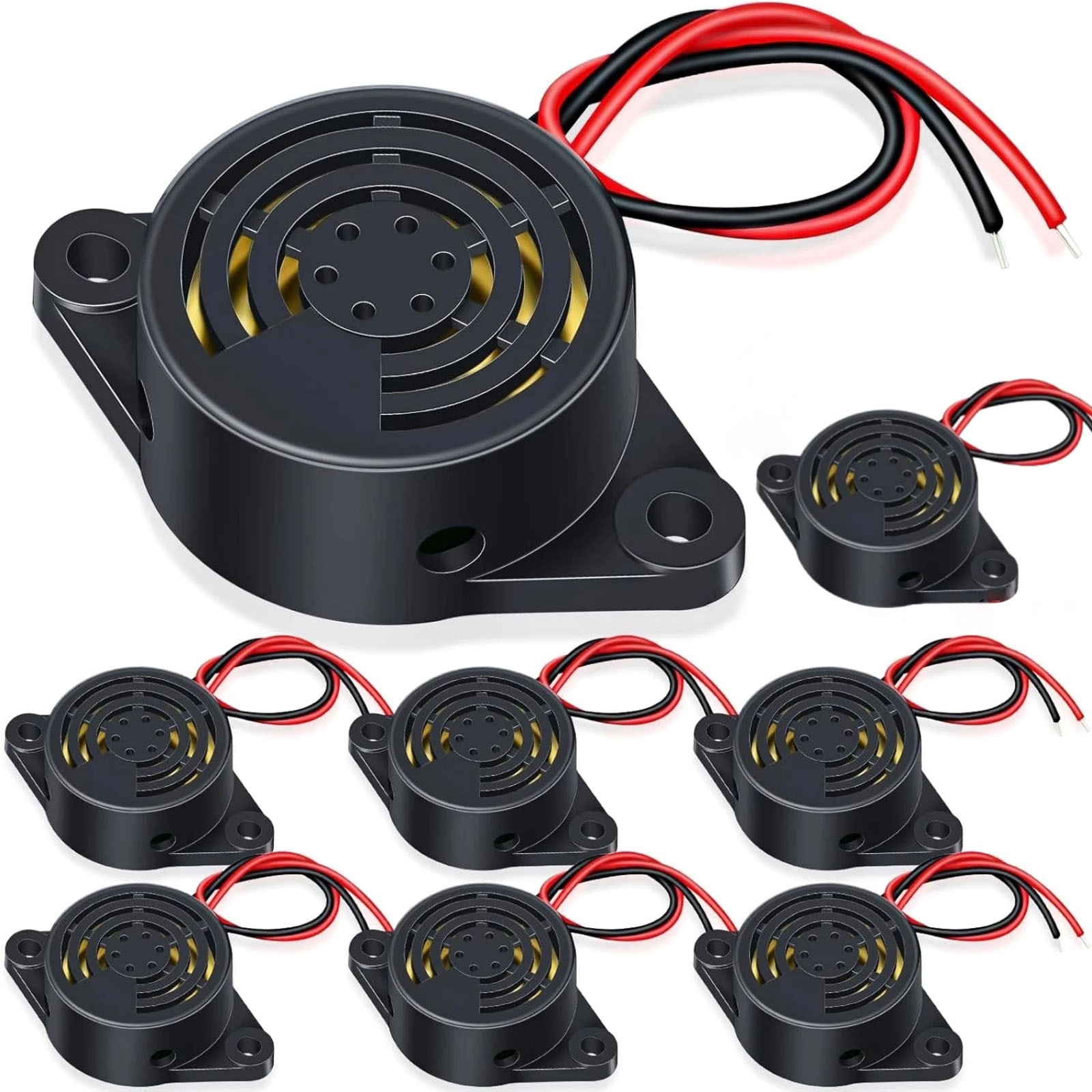 8 Pcs DC 3-24V 95dB Electronic Buzzer Active Piezo Alarm Sounder Continuous Tone