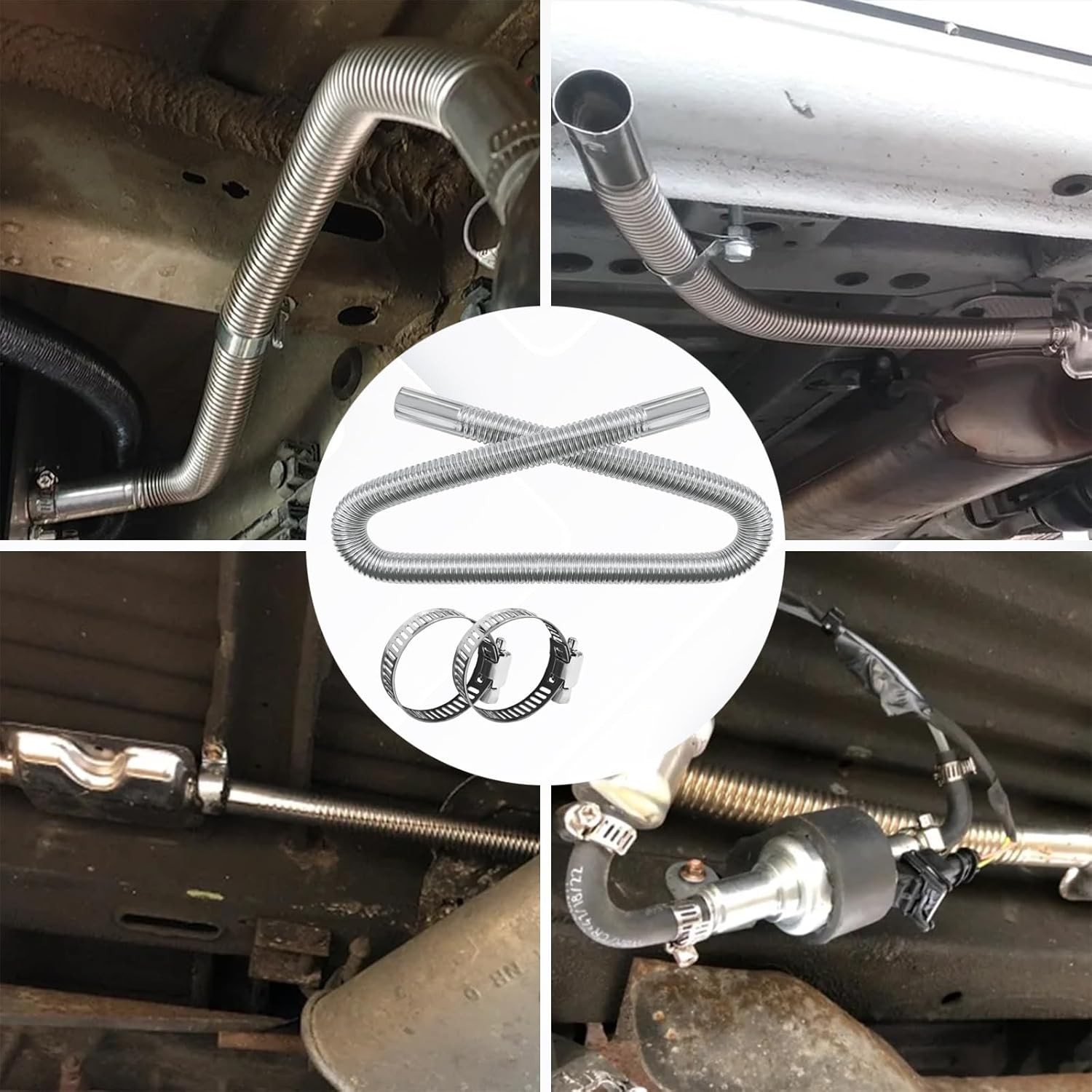 Stainless Steel Diesel Heater Exhaust Pipe, 100CM/39.3″ Flexi Size: 100CM/39.3