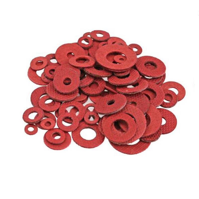 Inner Ø7~33mm Red Steel Paper Fiber Insulating Gasket Sealing Washer Flat Spacer