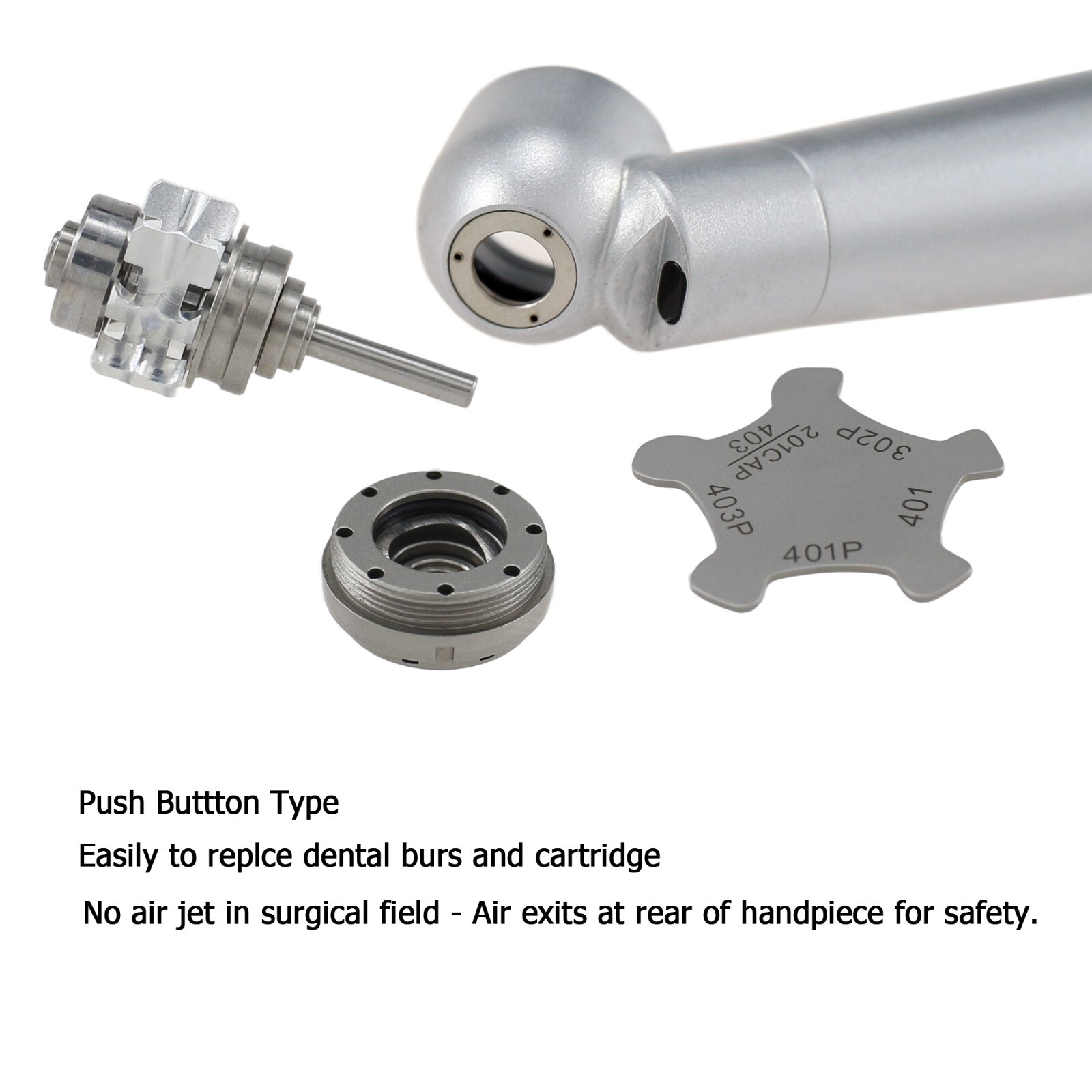 BEING Dental 45 Degree High Speed LED Surgical Handpiece 4 Hole Coupler For NSK