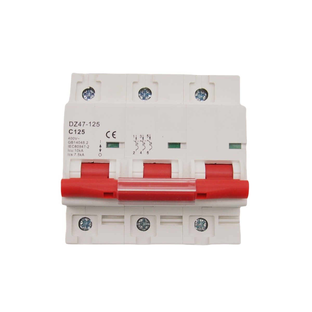 3P AC MCB Mini Circuit Breaker Type C 6 10 16 25 32 40 50 63 80 100 125Amp 400v