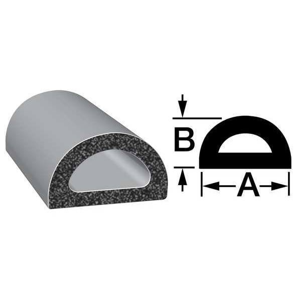 Trim-Lok X119ht-100 Rubber Seal, D-Shaped, 0.75″W X 100 Ft.