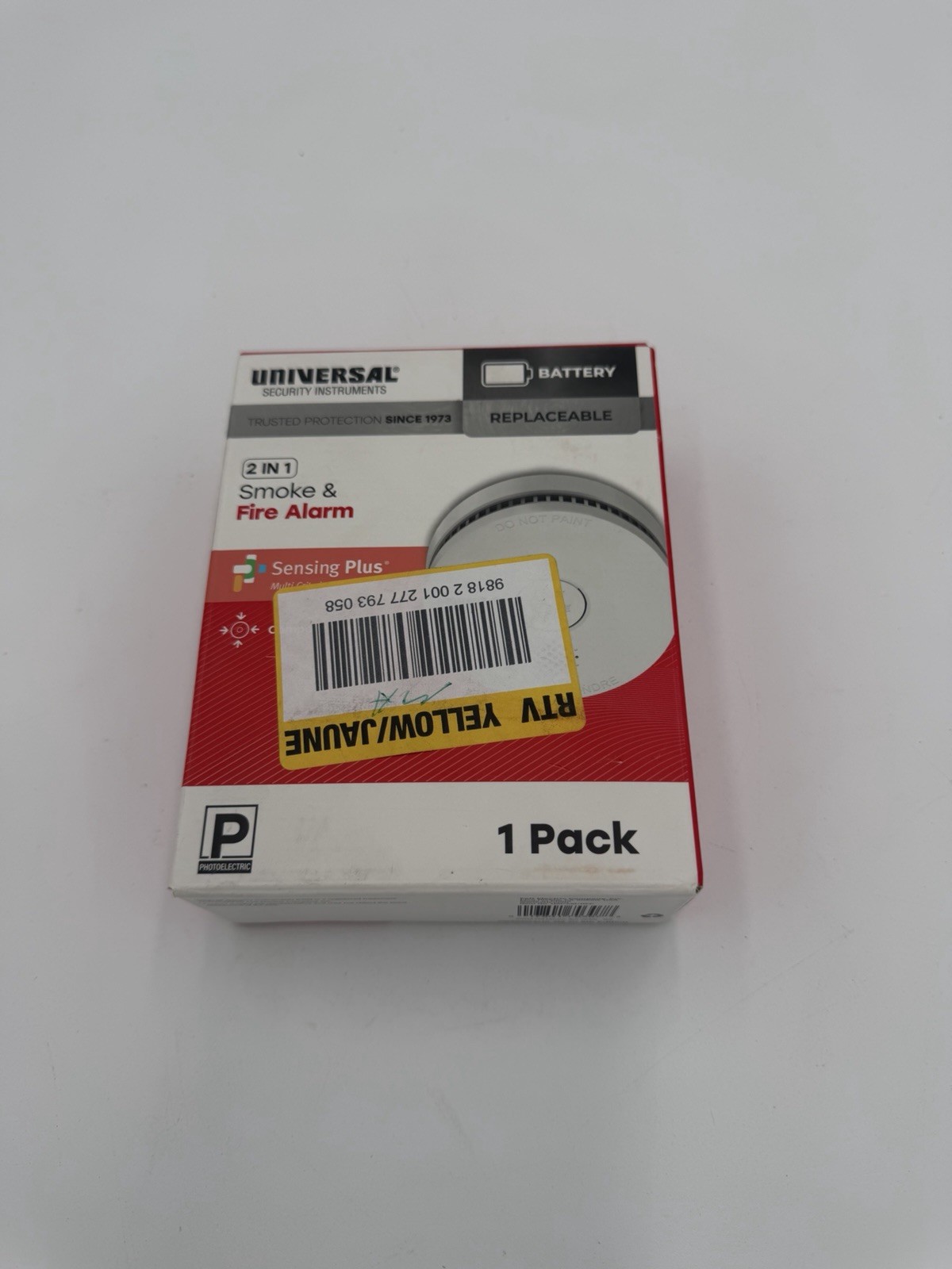 Universal Security Instruments Hardwired & 1-Year Battery Backup Smoke Detector