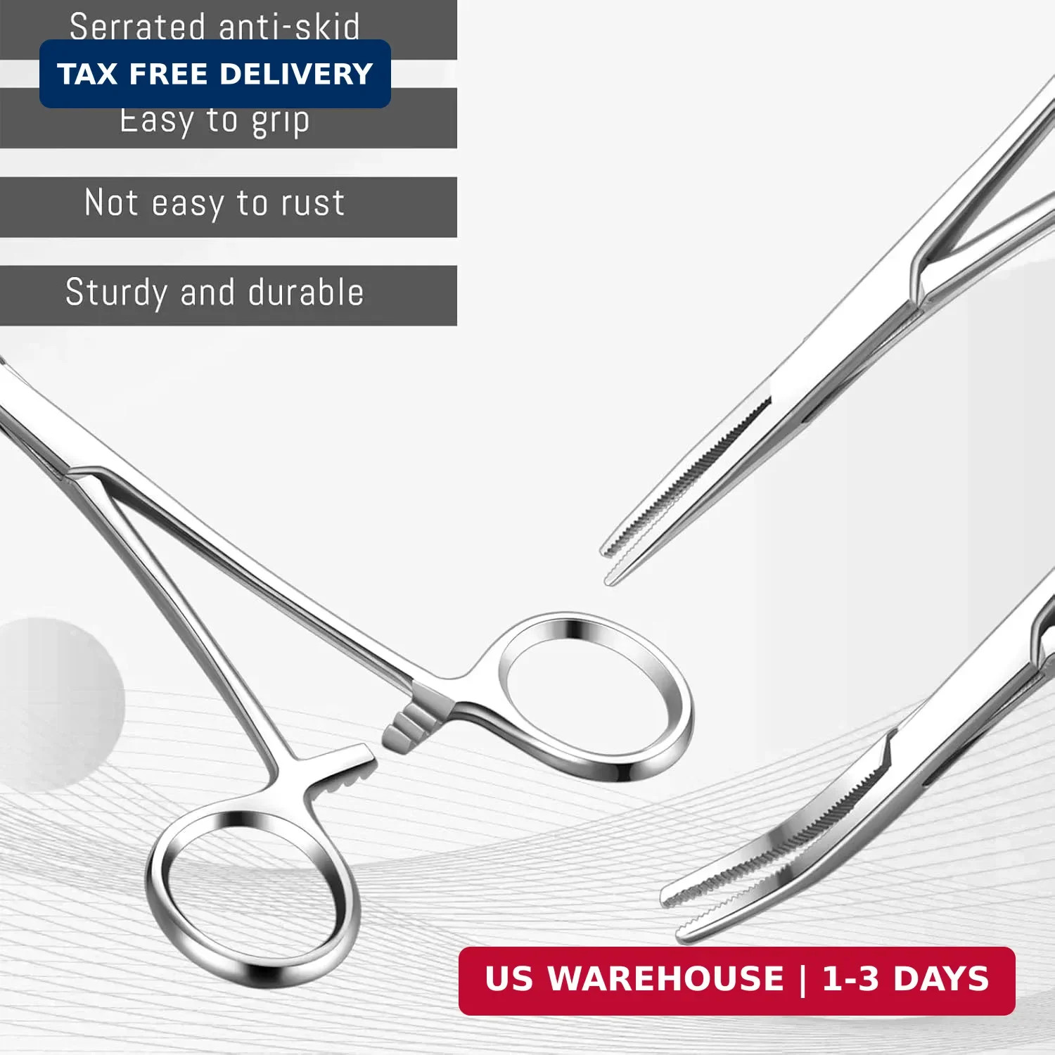 BBTO Hemostat Curved and Straight Hemostat Forceps Piercing Pliers Forceps, Stai