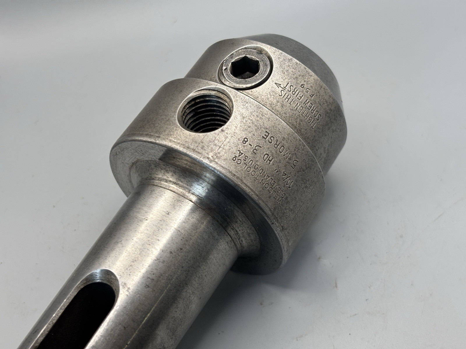 Weldon Tool No.5 Morse Taper 1-1/4″ End Mill Holder Milling Machine Adapter