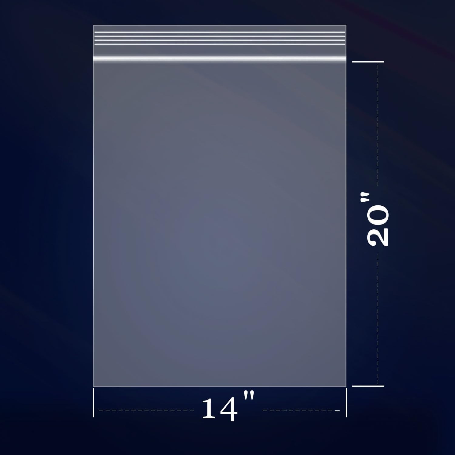 Plastic Zipper Bags 14×20 Large Clear Reclosable Storage Pouches 100 Pack