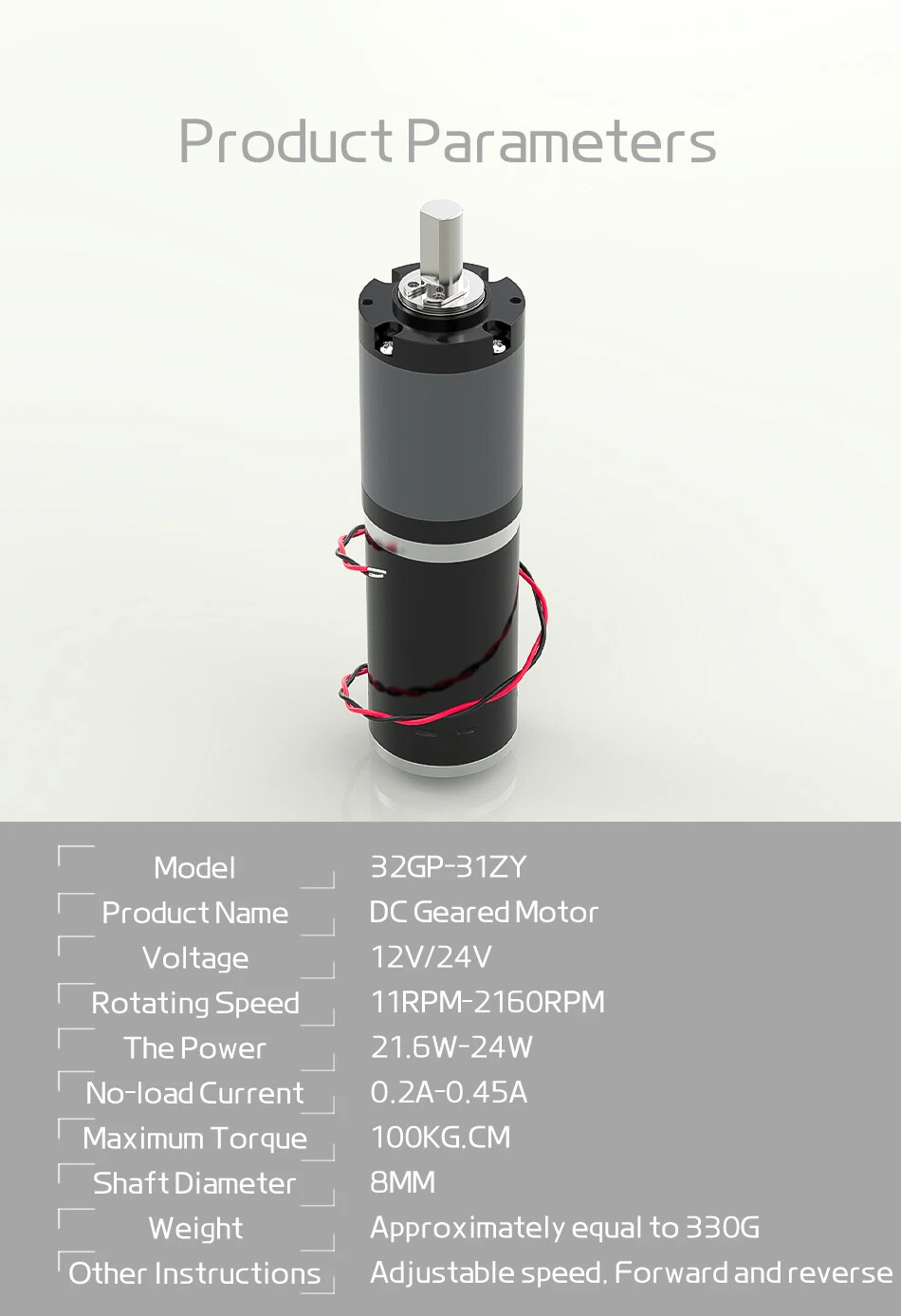Planetary Gearbox Motor 12V 24V DC High Torque Low Speed Adjustable Miniature