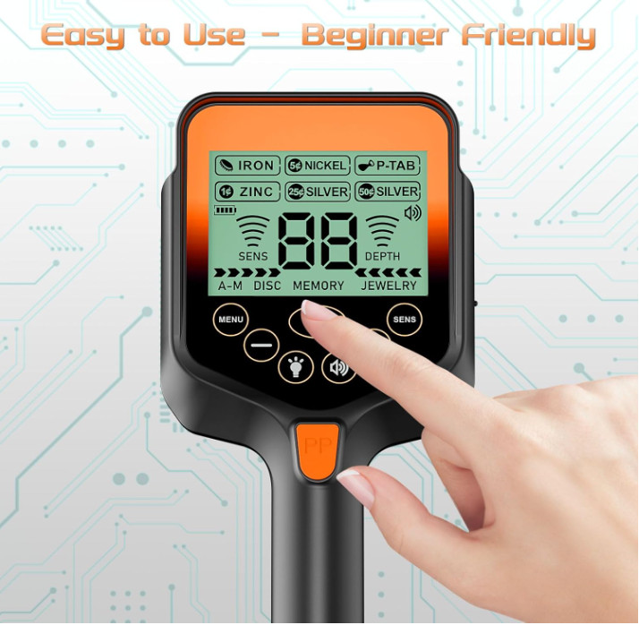 Detector de metales ajustable para adultos con mochila y LCD brillante