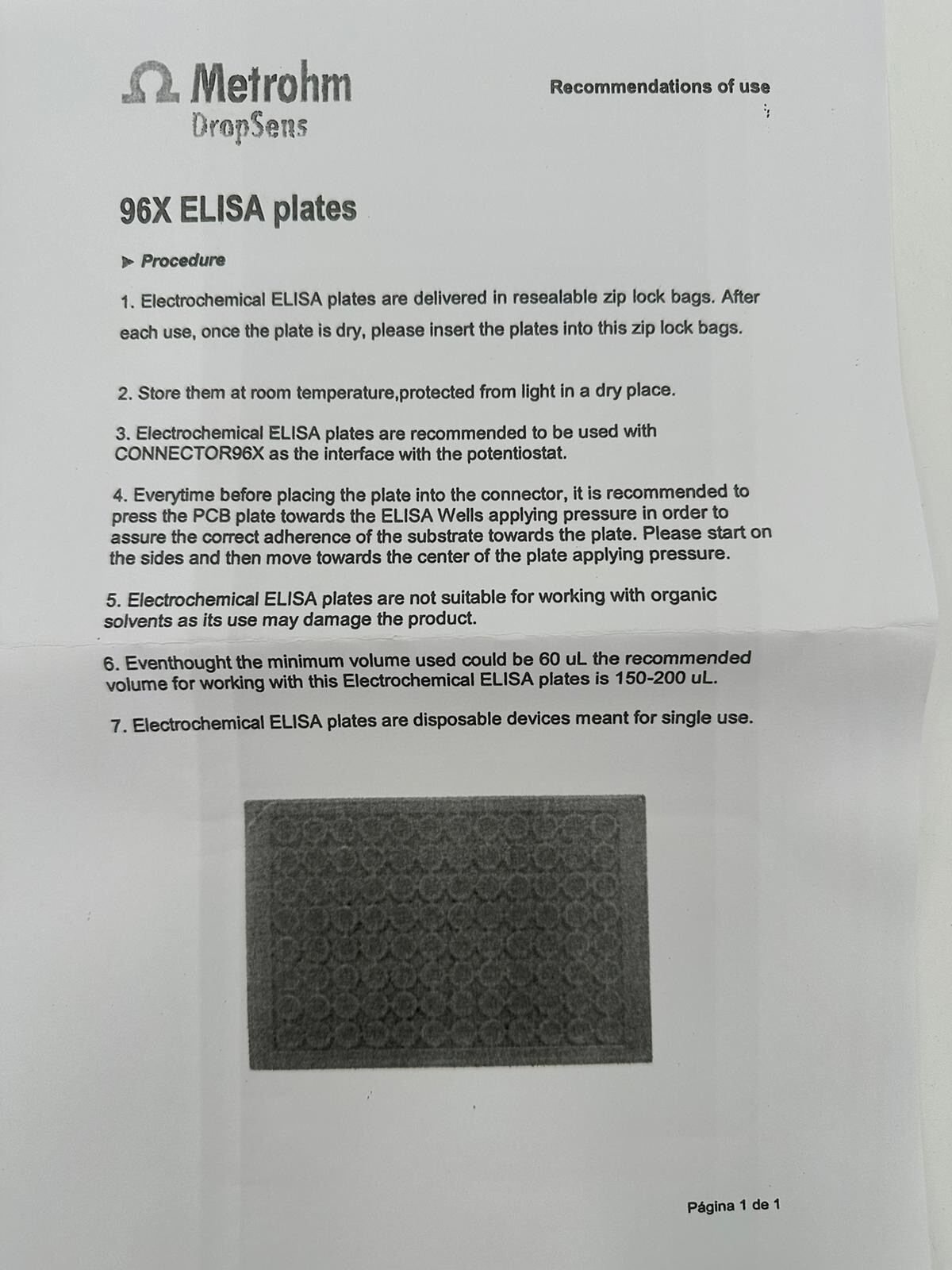 4 Pack Metrohm 96X Electrochemical Elisa Plates Dropsens Carbon Electrodes