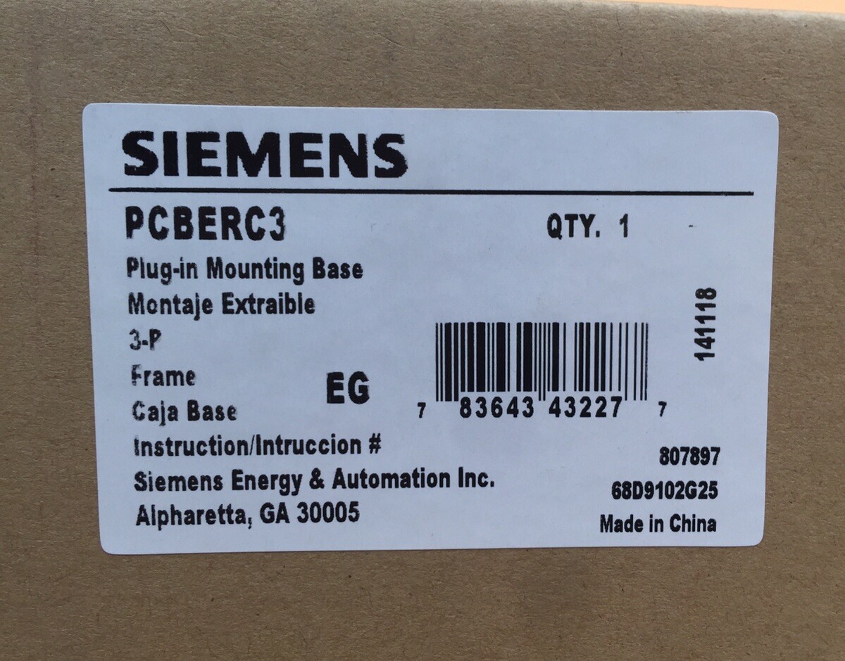 HOUSTON STOCK NEW SIEMENS PCBERC3 PLUG-IN MOUNTING BASE FREE 2 DAY AIR BUY NOW