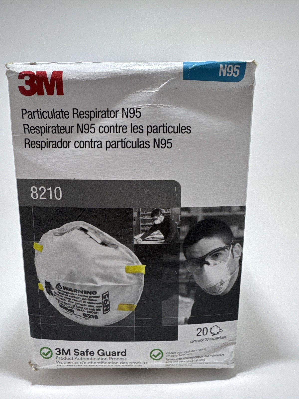 1 Box = 20 3M 8210 N Grade 95 Particulate Respirator Expires in 03/2026