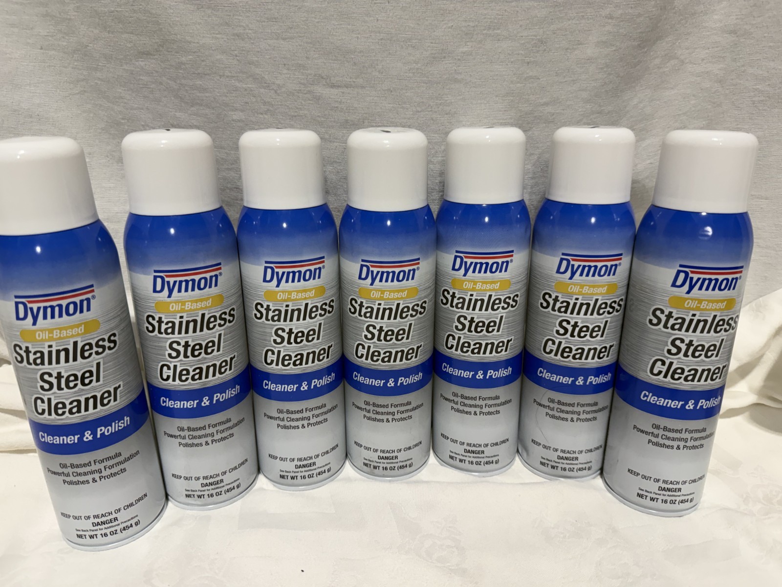 Lot of 7 Dymon 20920 Oil-Based Stainless Steel Cleaner & Polish Aerosol 16 oz