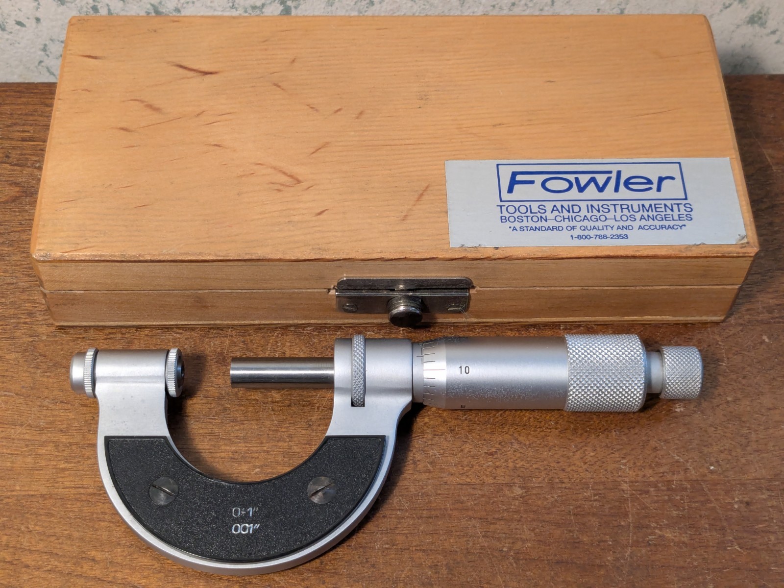 FOWLER 0-1 Inch THREAD PITCH MICROMETER w/ 5 ANVIL SETS – MADE in POLAND