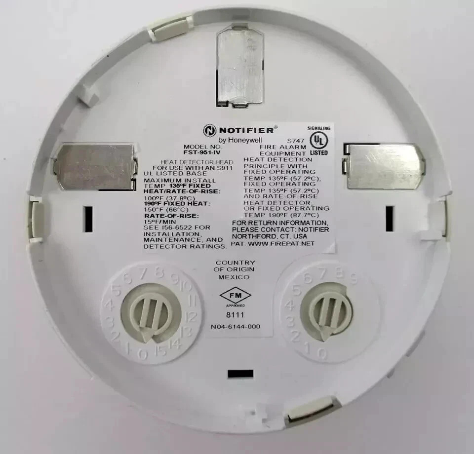 NOTIFIER FST-951-IV INTELLIGENT HEAT DETECTOR-WHITE COLOR