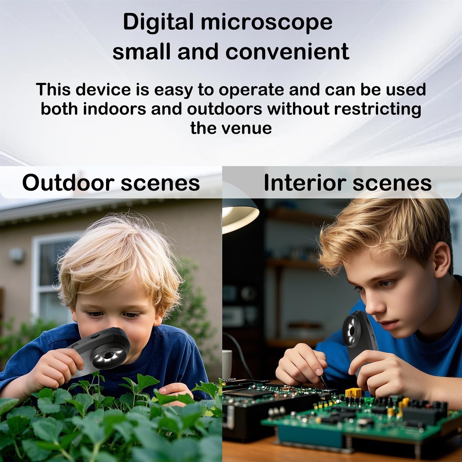 Handheld Digital Microscope with 2.0 Inch IPS Color Screen, Portable Magnifying