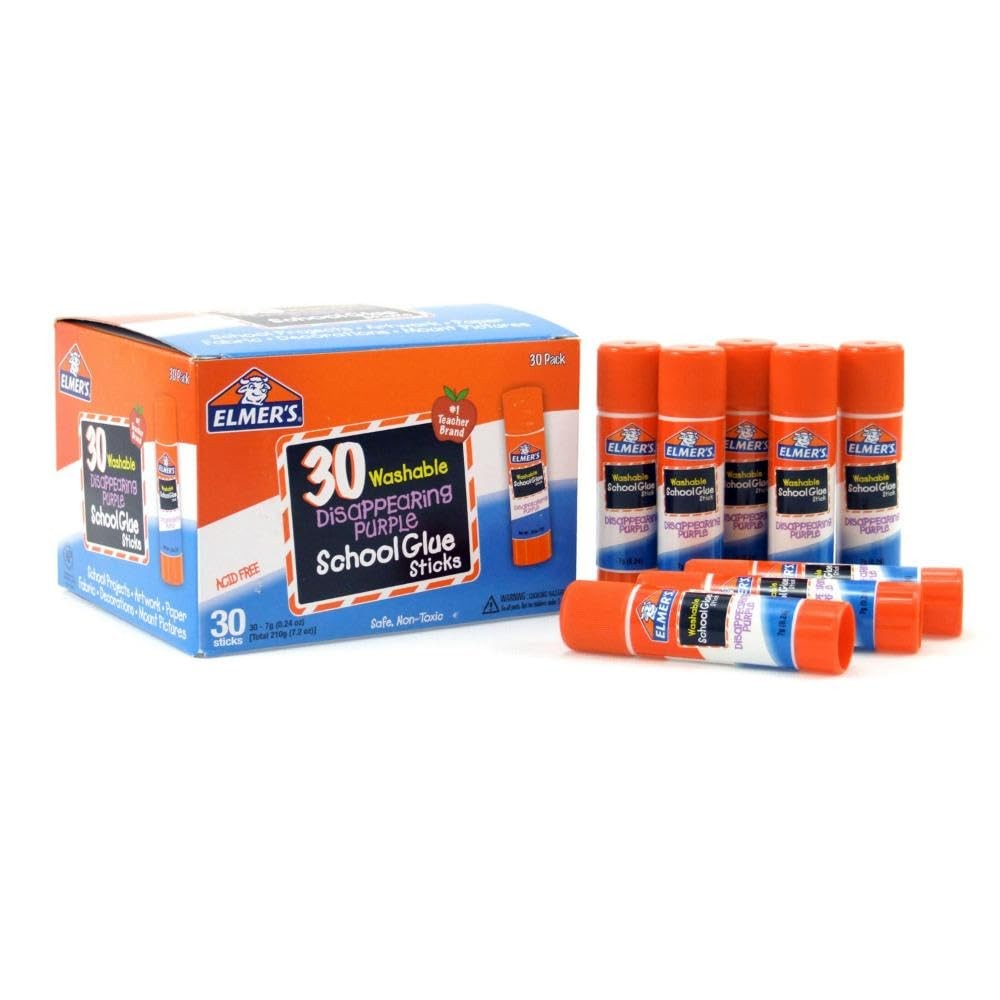 Elmer’S Elmers Disappearing Purple School Glue Sticks Washable 7 Grams 30 Count