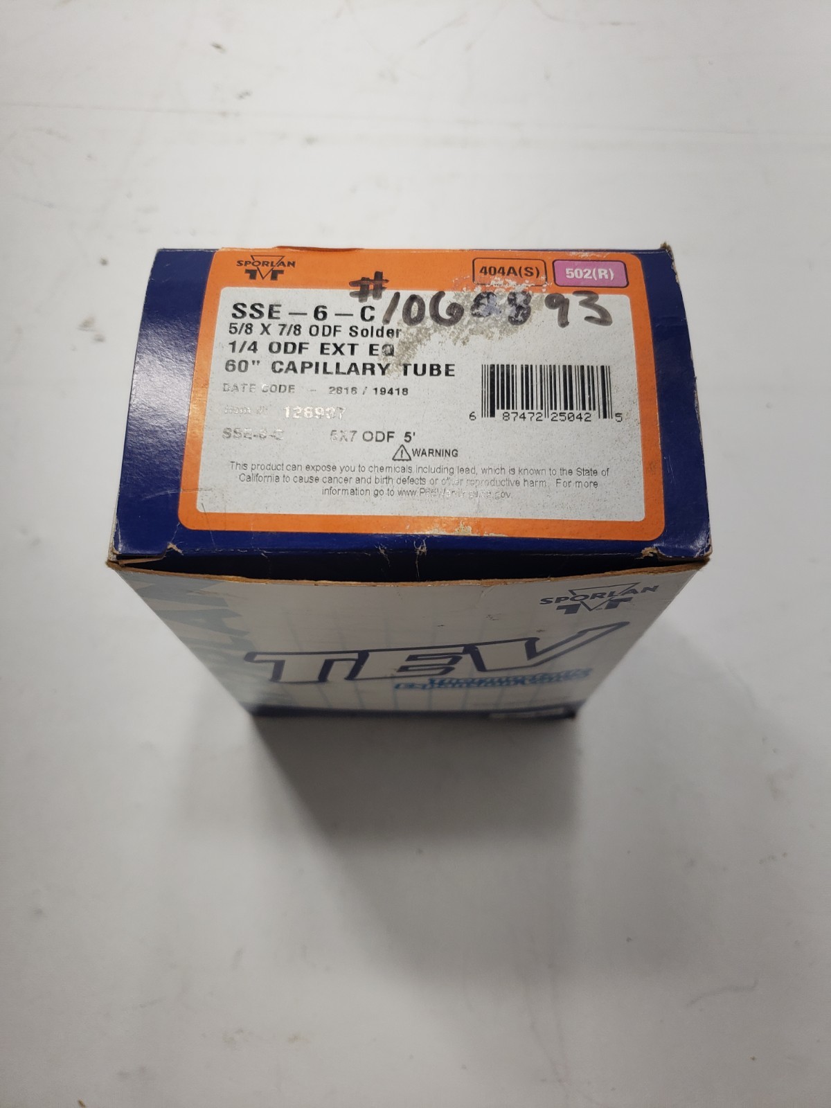 NOS Sporlan SSE-6-C Thermostatic Expansion Valve TXV R404A R502 5/8 x 7/8 ODF