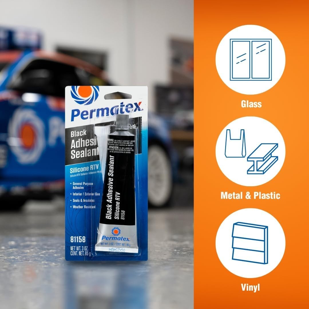 Indoor/Outdoor Black RTV Silicone Sealant – 3 oz for Multipurpose Applications