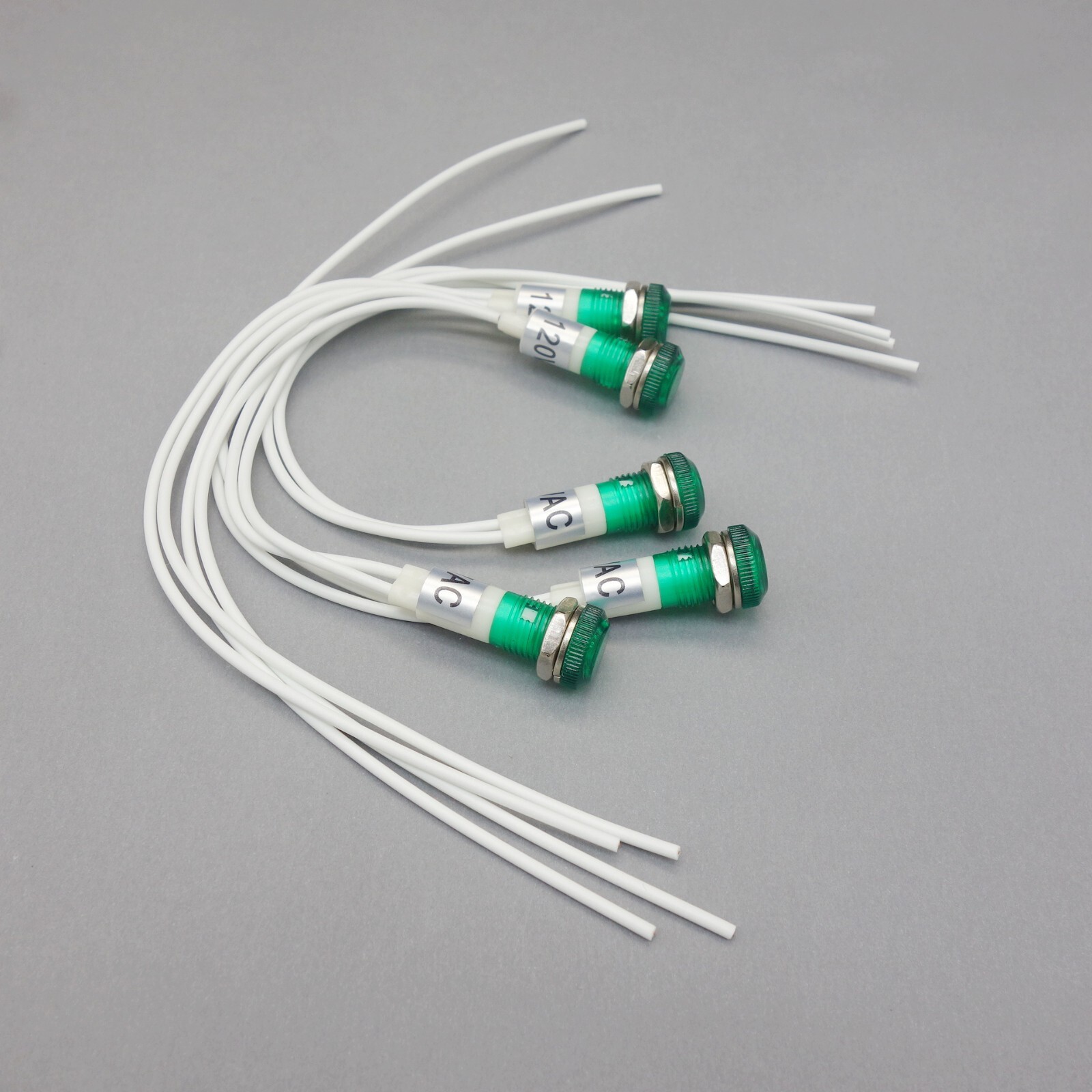 10Pcs 120V AC 10mm GREEN Panel Mounting LED Indication Signal Pilot Lights