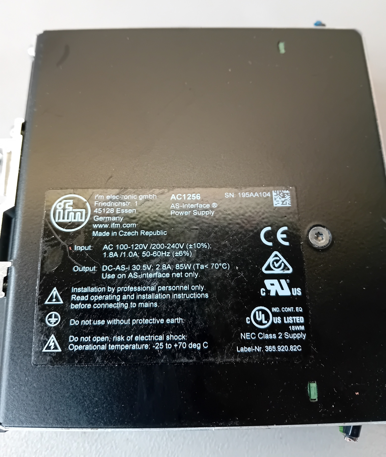 IFM AC1256 AS-i Power Supply
