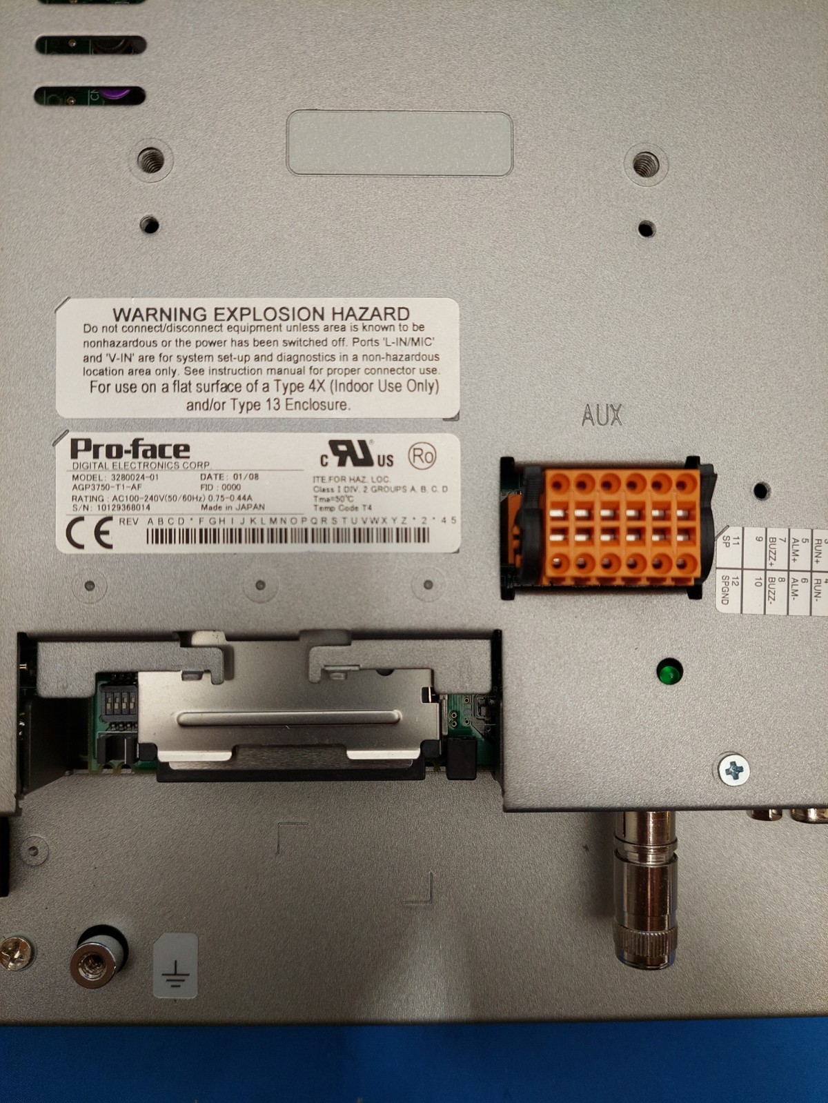 Pro-Face 3280024-01 HMI Touch Panel AGP3750-T1-AF, AC 100-240V, 50/60Hz