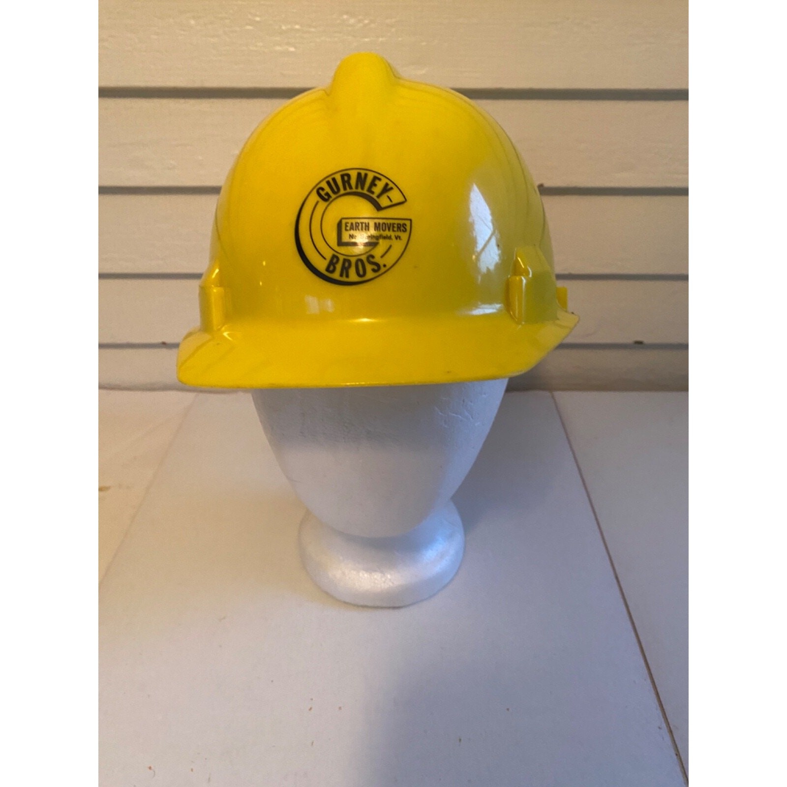 Yellow Hard Hat Gurney Brothers Construction Springfield, Vermont Earth Movers