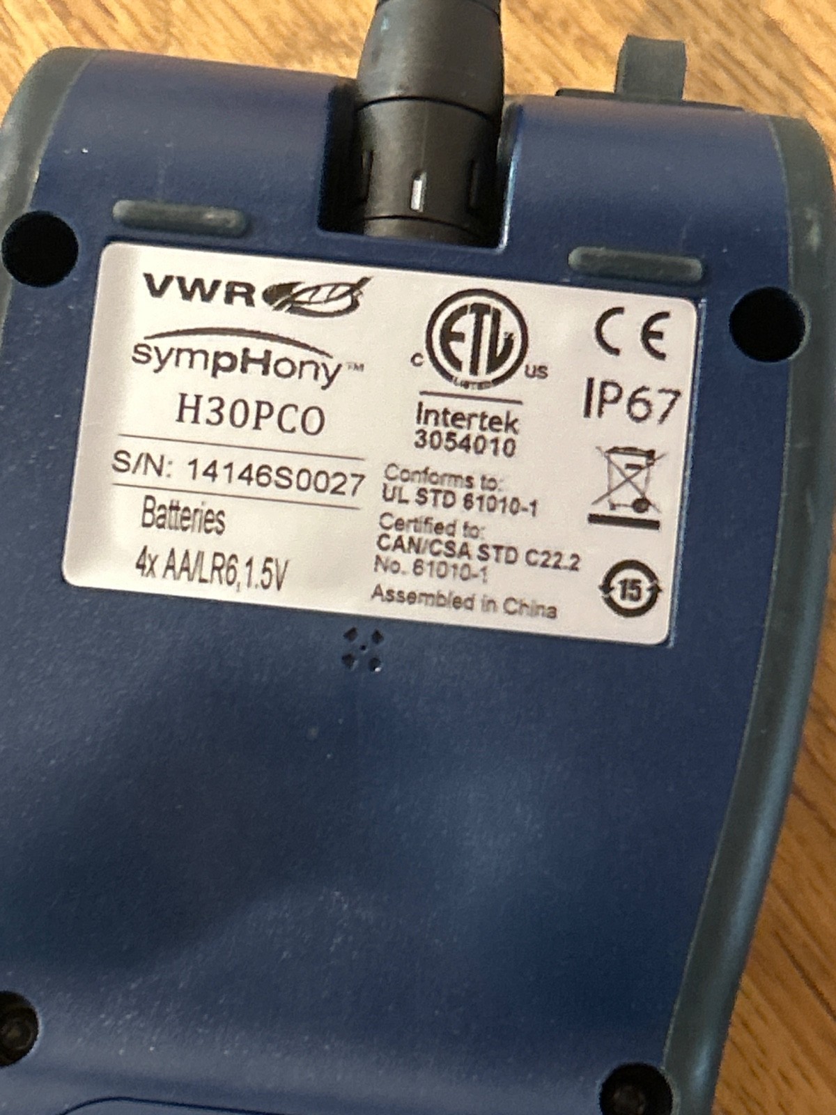 Tested VWR Symphony H30PCO Portable pH Meter w/ Electrode Free P&H to US
