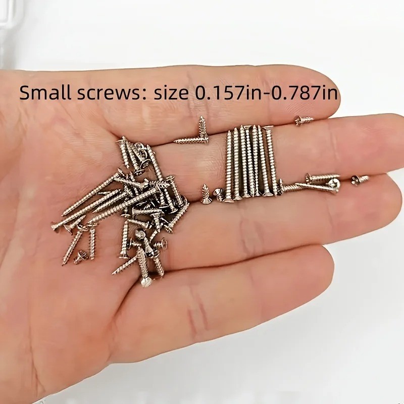 560Pcs Self Tapping Wood Screw Set 8 Sizes M2 Flat Metal Screw Assortment Kit Bo
