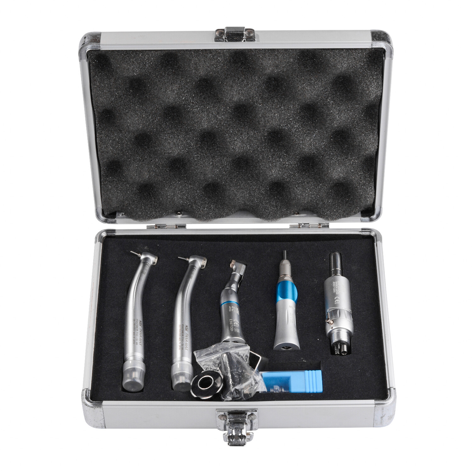 NSK Style Dental High Low Speed Handpiece Kit 4H Push Button with Aluminum Case