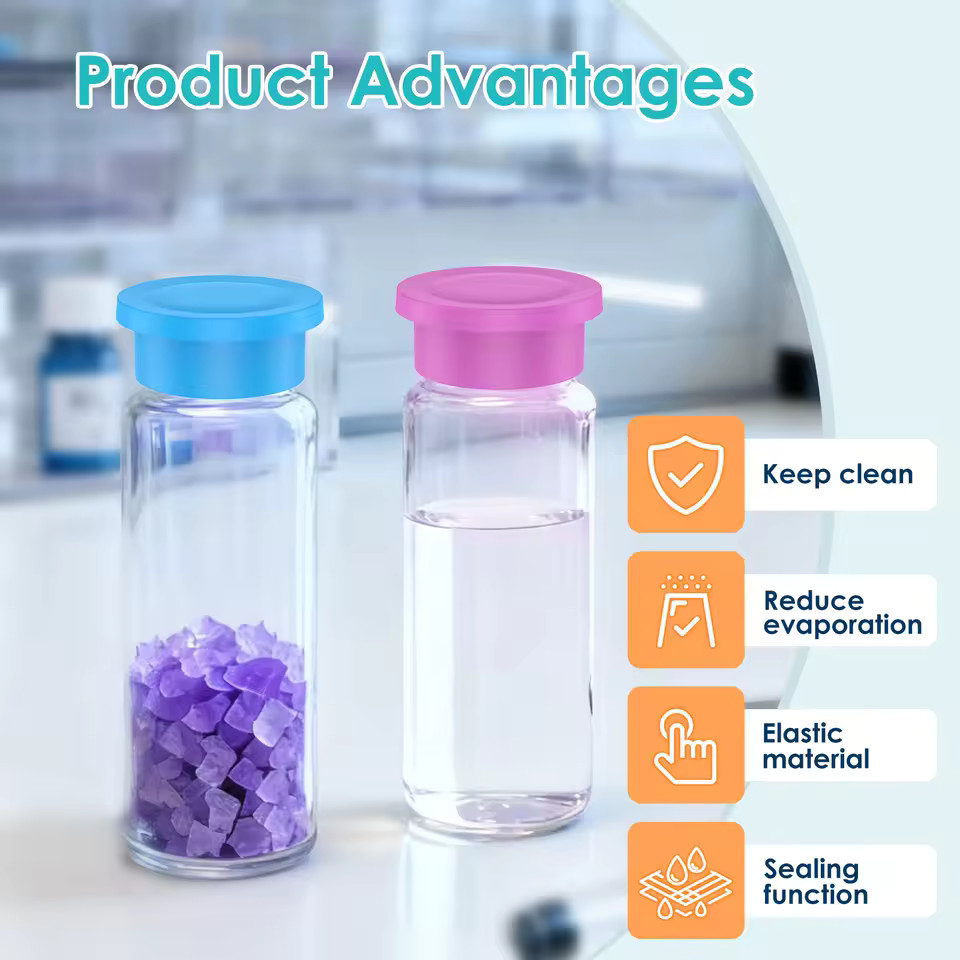48 Pcs Vial Cap 3ml Glass Vial Leak Proof Evaporation Proof Silicone Seal Top