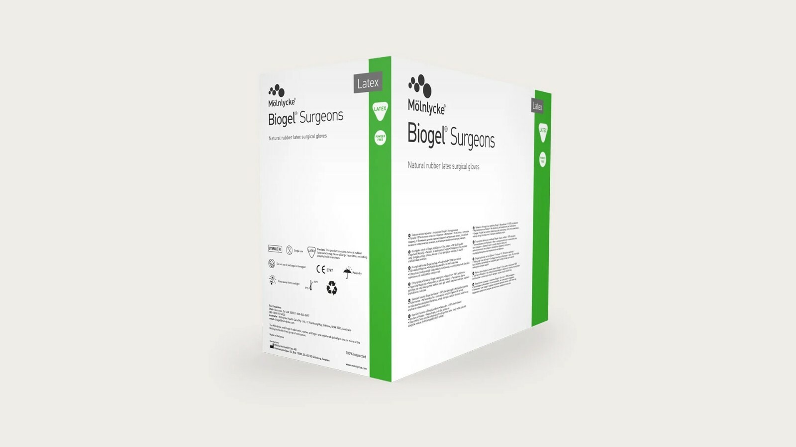 *50-Pairs* Molnlycke Biogel Surgeon Latex Sterile Surgical Size-8.5 Gloves 30485