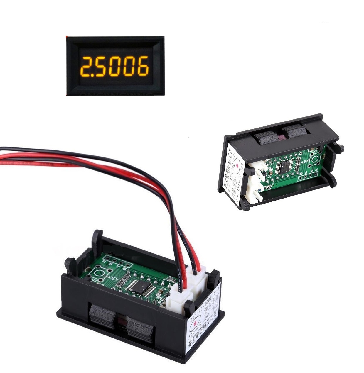 1PCS Yellow LED 5 Digit DC 0-4.3000-33.000V Digital Voltmeter Voltage Meter Car