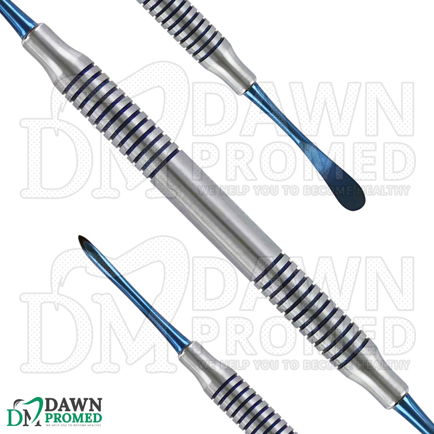 Periosteal Elevator Molt # 9 Blue Titanium Coated Double Ended Dental German Gr