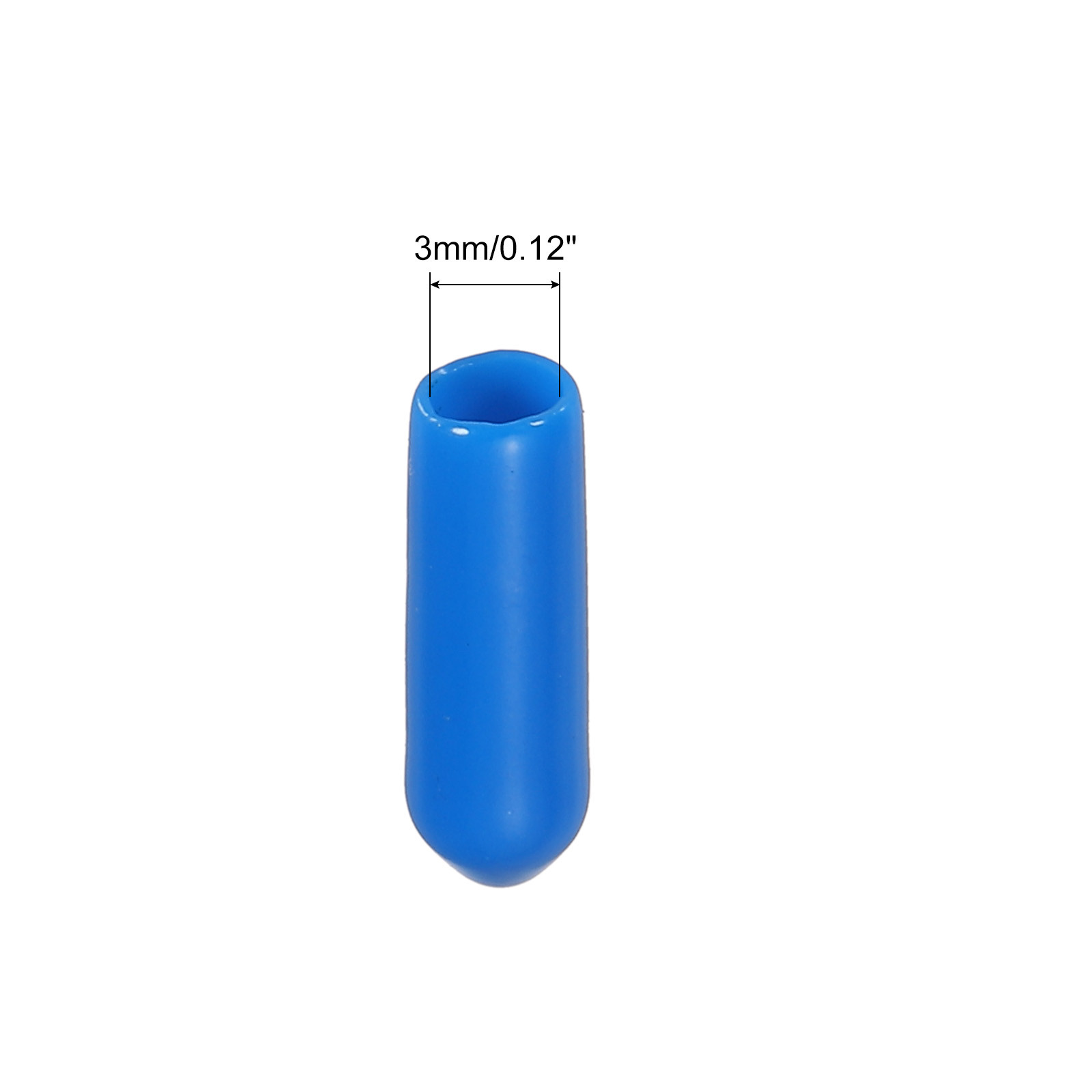 200 x Rubber End Caps Cover 1/8″ Vinyl Screw Thread Protector Round PVC Blue