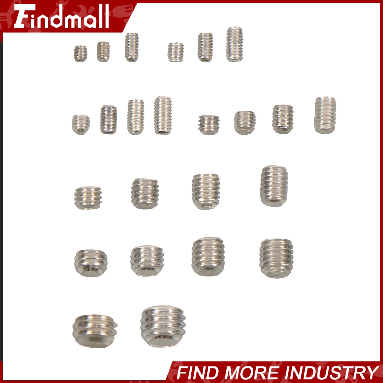 1500PCS Fully Threaded Hex Socket Set Screw Assortment Kit 304 Stainless Steel