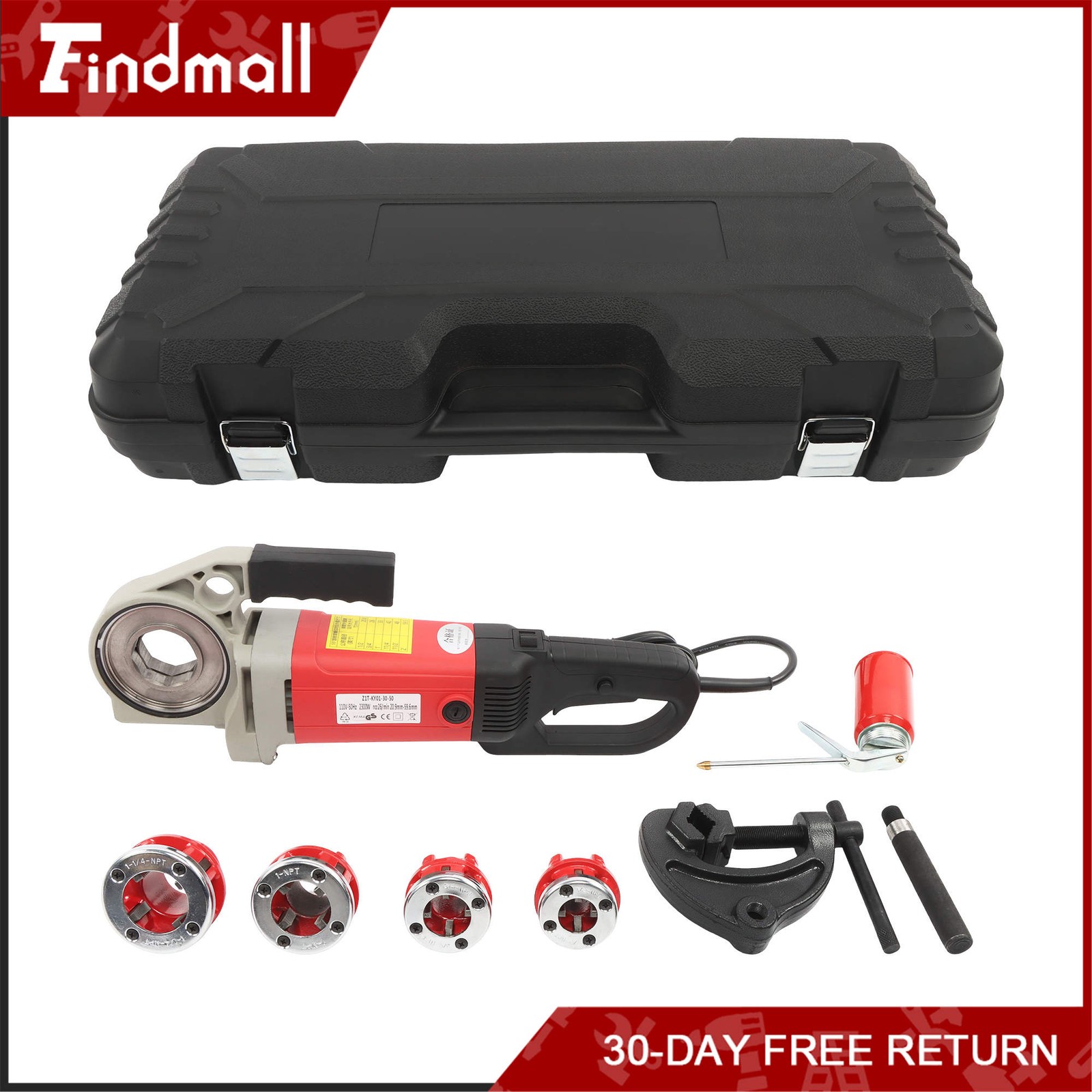 Findmall 2300W Pipe Threading Machine 1/2-1-1/4″ Electric Threader 4 Blades