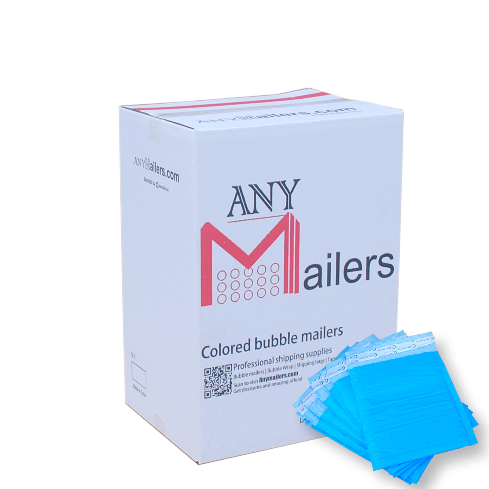 AirnDefense 300 #5 10.5X16″ Blue Poly Bubble Mailers Shipping Padded Envelope