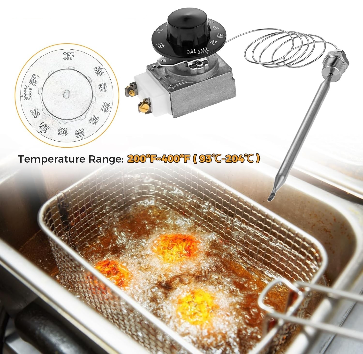 RX-2-24 Fryer Thermostat Control Knob fit for Atosa Robertshaw Gas 200-400F