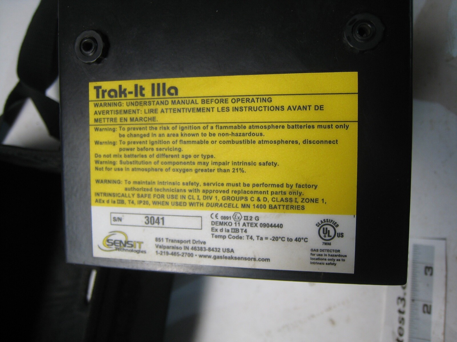 SENSIT Trak-It 111 lll IIIa 4-Gas Combustible Gas Indicator leak detector 44 078