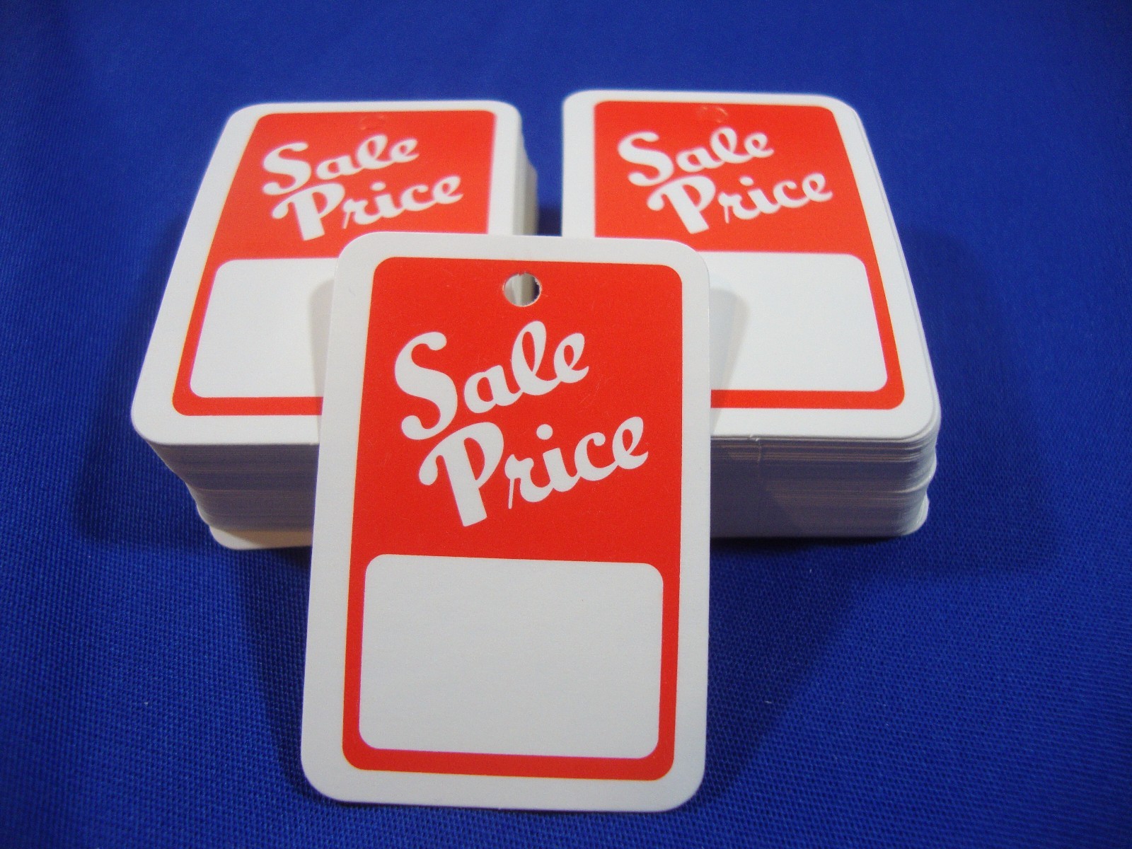 500 Red / White Unstrung Merchandise Sale Price Tags 1 1/4″ w x 1 7/8″ h
