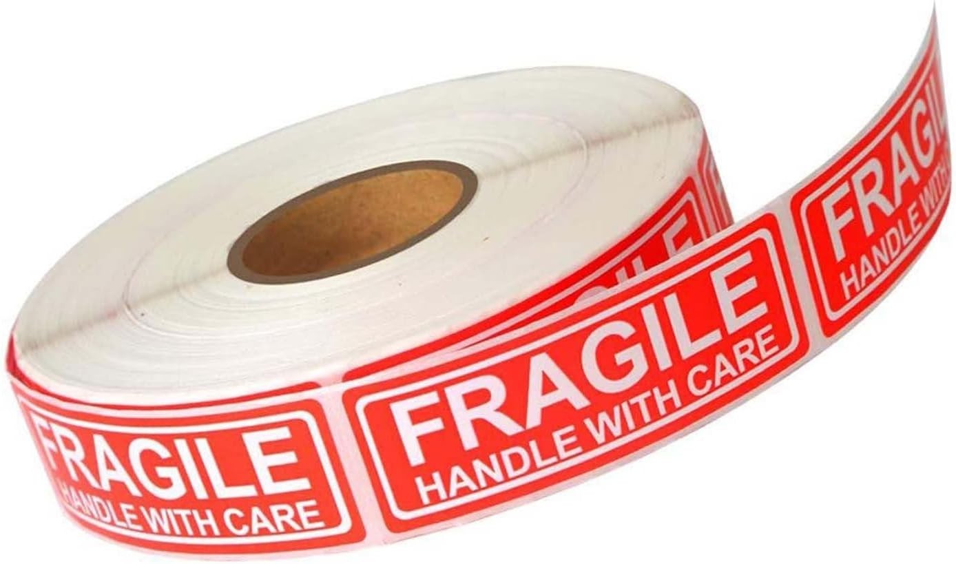 300PCS Fragile Stickers for Shipping Moving,1×3 Inch Small Glass Handle with …