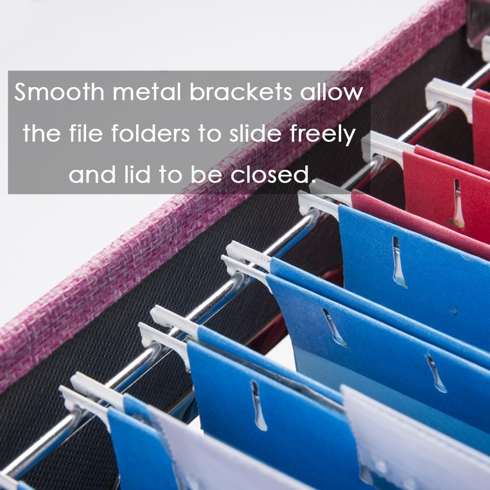 File Organizer – Set of 1 Collapsible Decorative Linen Filing Storage Hanging…
