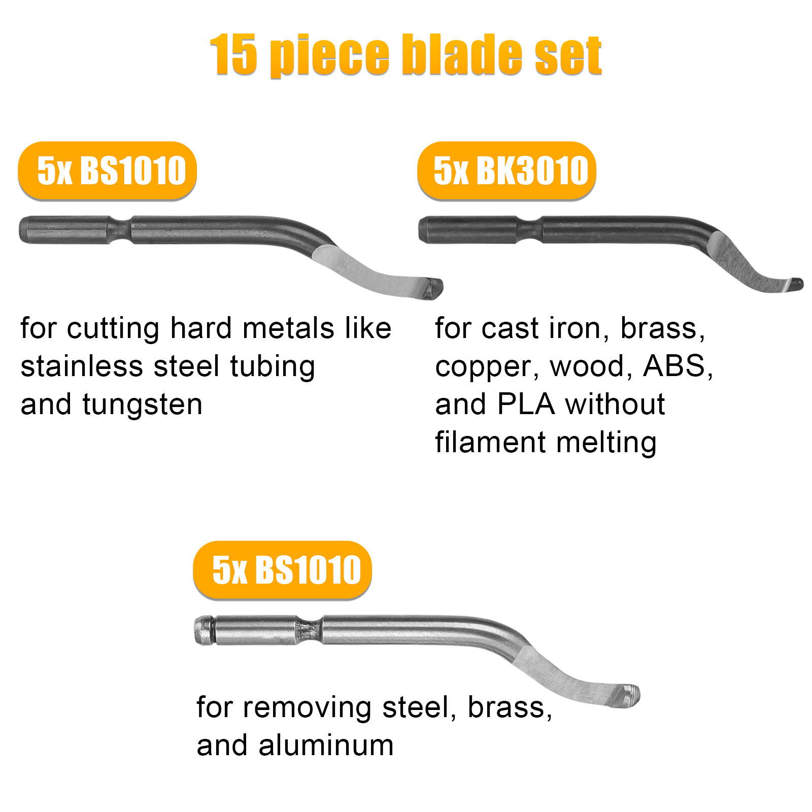 Deburring Tool w/ 15 High Speed Steel Burr Removal Blades Pointed Cutter Pen Kit