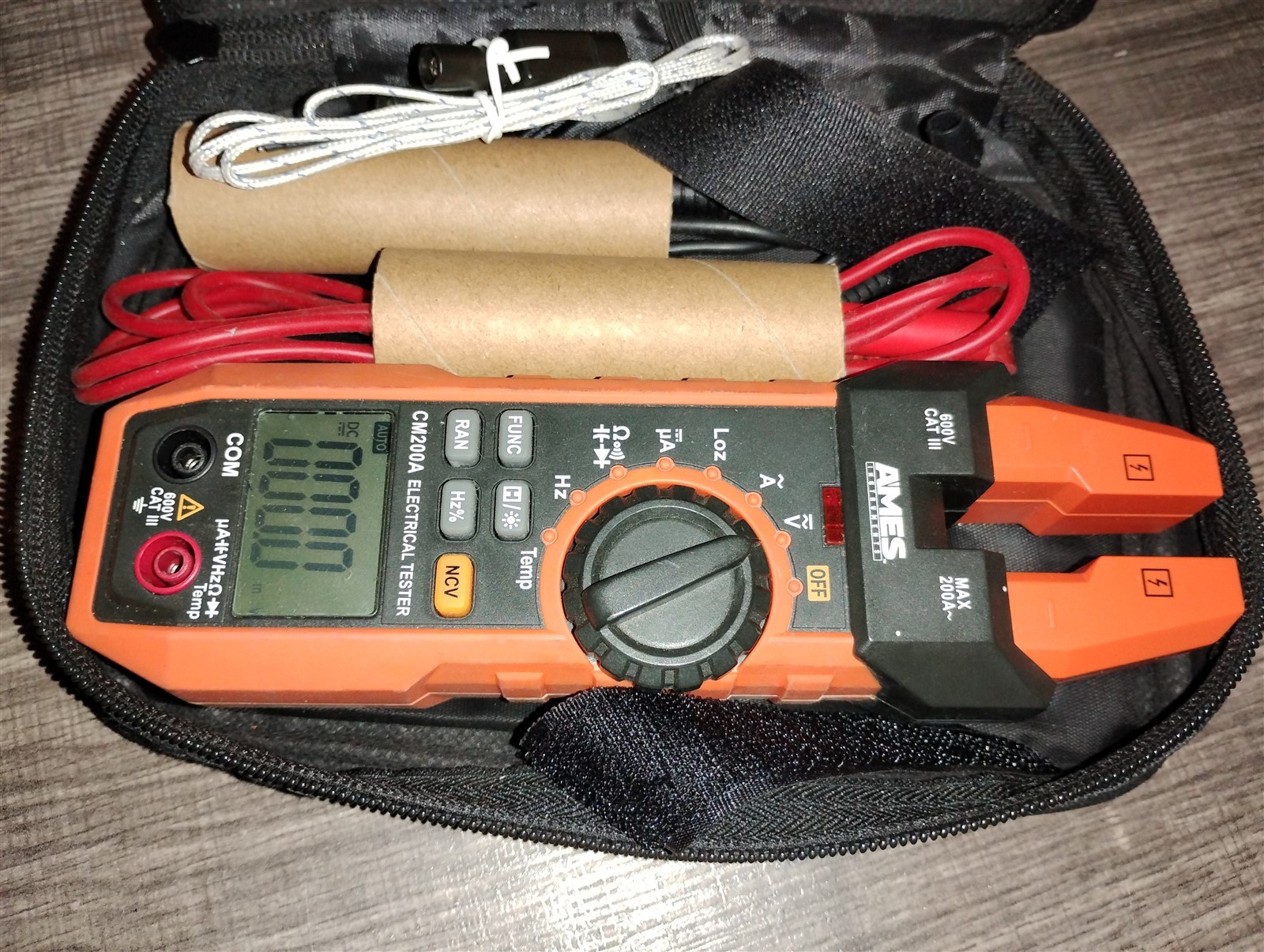Ames Instruments Model 200A AC Digital Fork Meter Works With Probes & Case Clamp