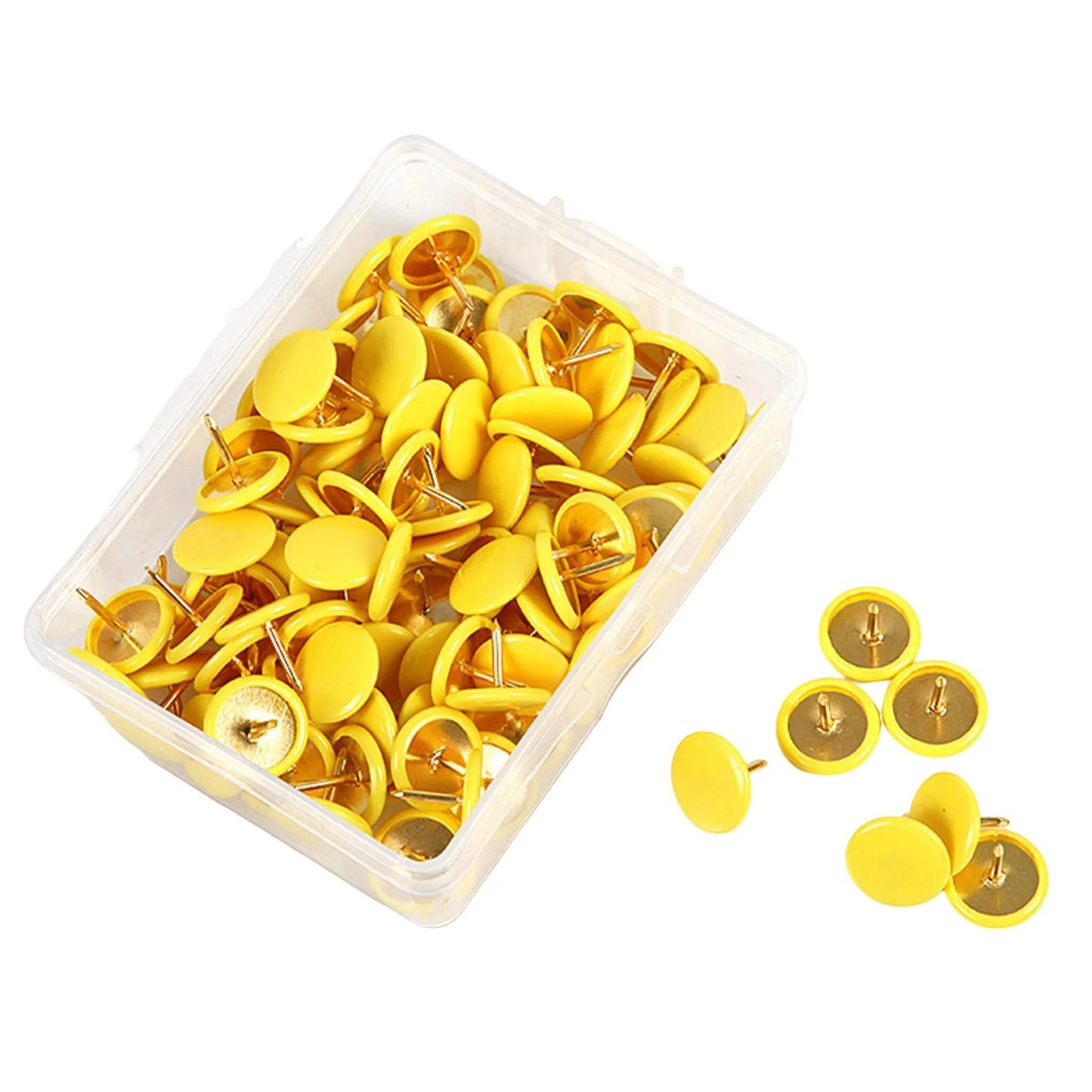 100PC Colored Round Head Thumb Tacks Push Pins Office School Cork Board Pins Set