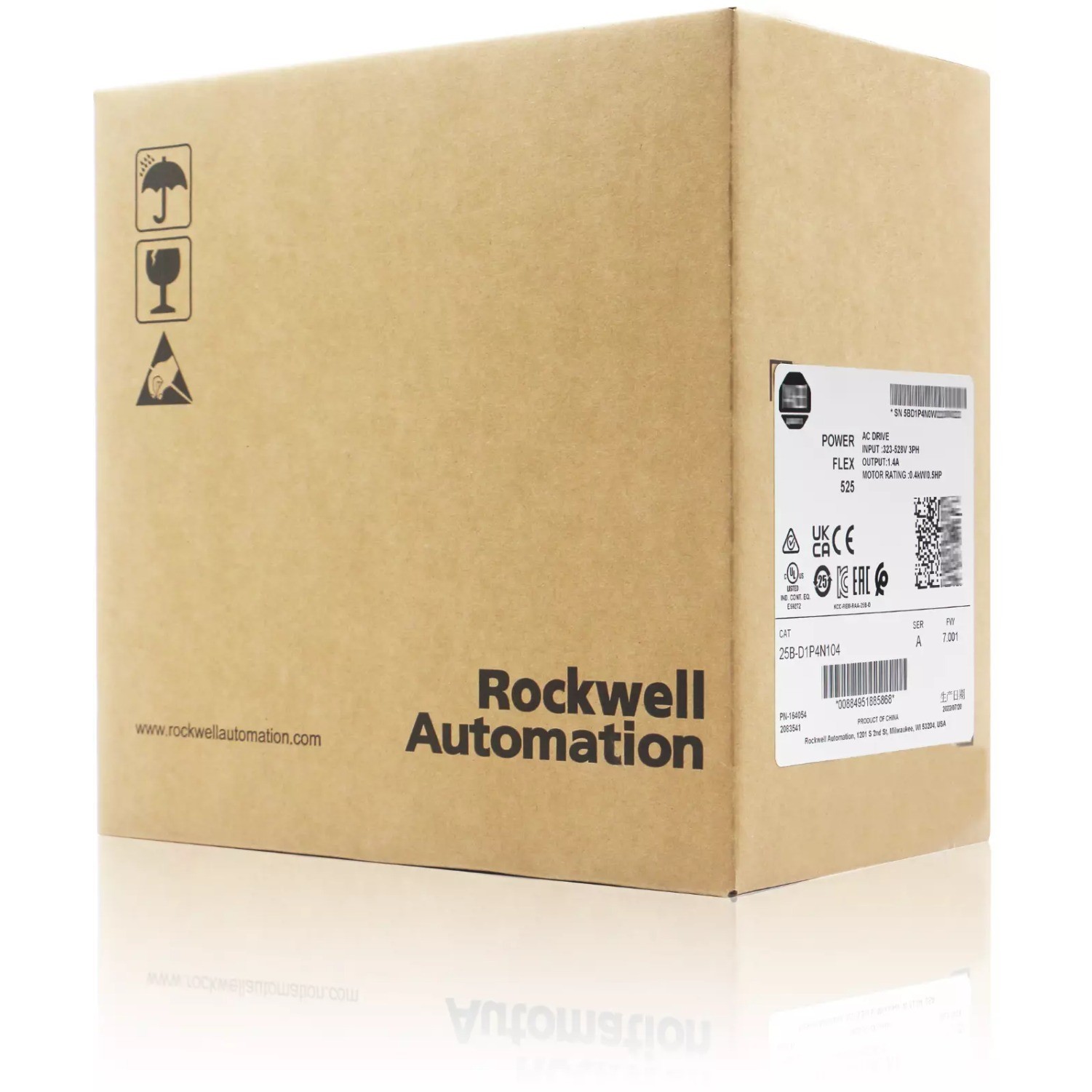 AB 25B-D1P4N104 PowerFlex 525 0.4kW (0.5Hp) AC Drive New Sealed