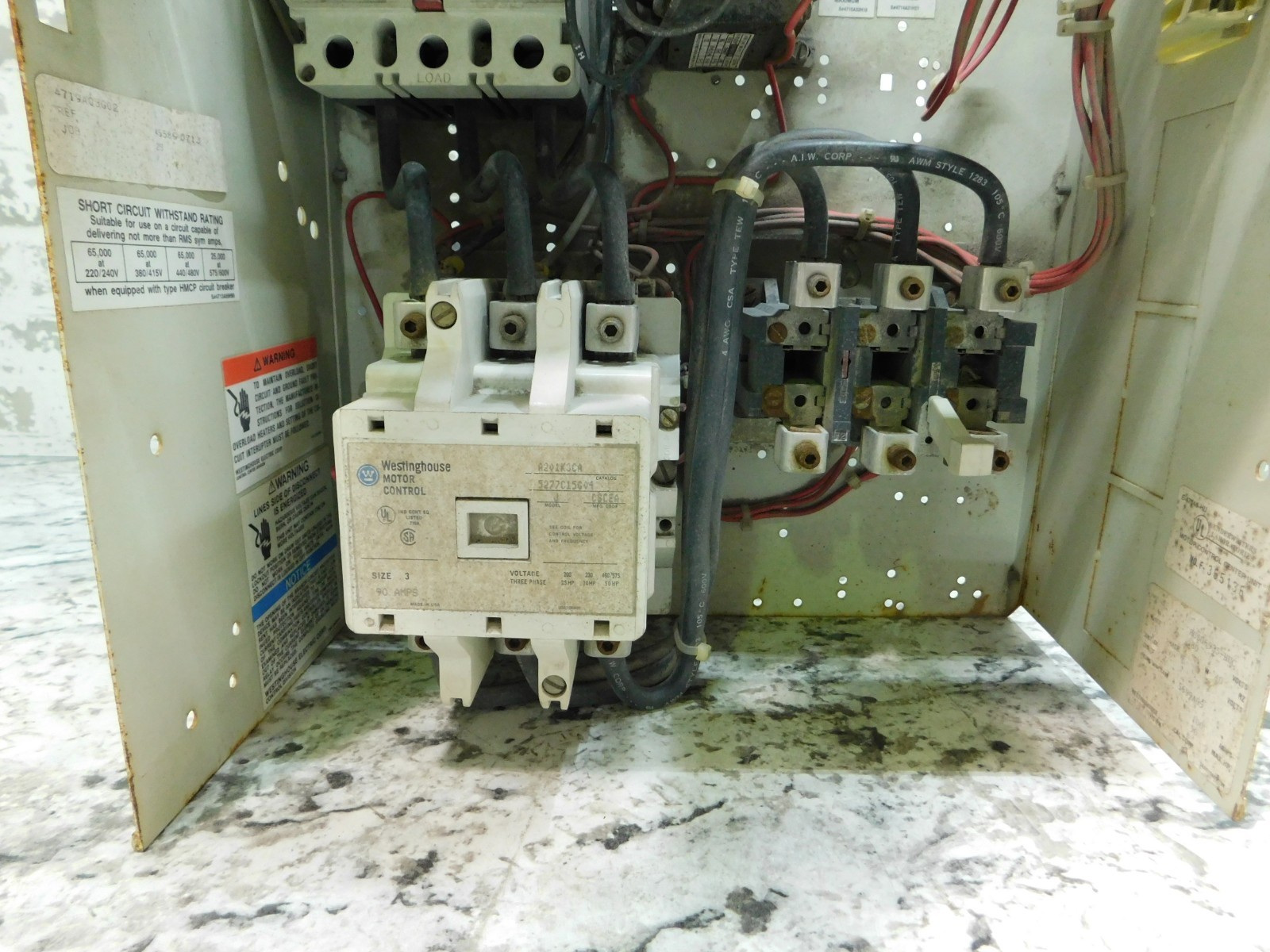 Westinghouse Motor Control Center Unit MCC , 480 Volts, 3 Phase, 100 Amps, 50 HP