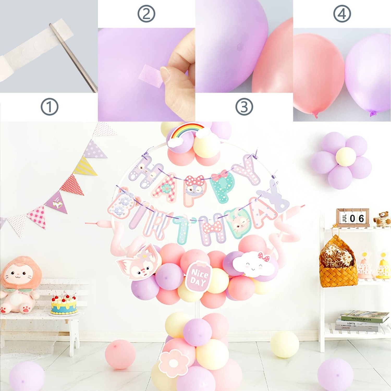 HANWER Balloon Glue Point Dots, 800 PCS Removable Clear Dots Double Sided, Ad…