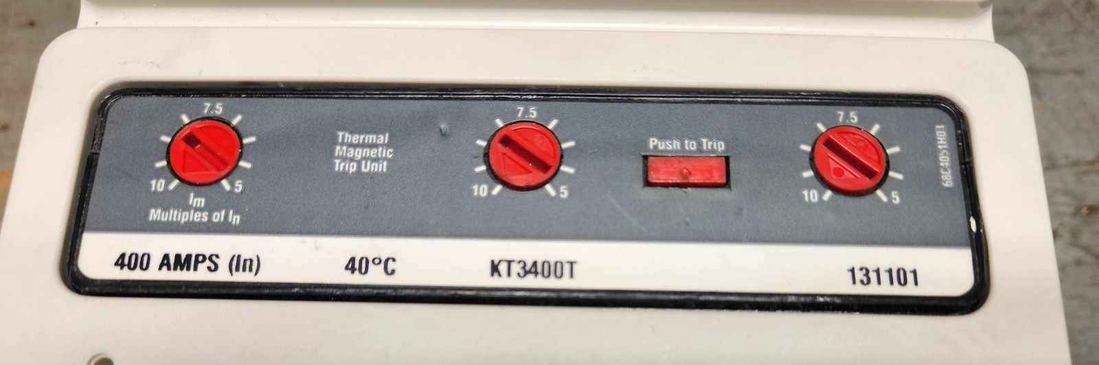 Eaton KD3400F 400A 600V 3 Pole Circuit Breaker with KT3400T 400A Trip Unit